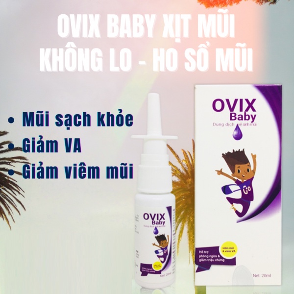 OVIX Baby dung dịch vệ sinh mũi dạng xịt tăng cường hàng rào bảo vệ tự nhiên cho mũi - Dành cho trẻ từ 3 tháng