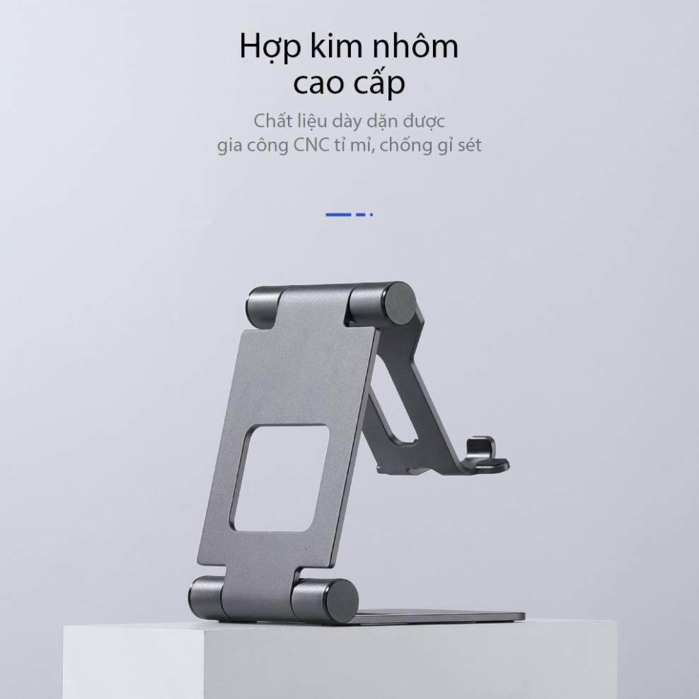 Giá Đỡ Điện Thoại Máy Tính Bảng Ipad Gấp Gọn Kim Loại Xoay 270° Siêu Nhẹ VH01 Kích thước 126x 78 x21mm - BENKA