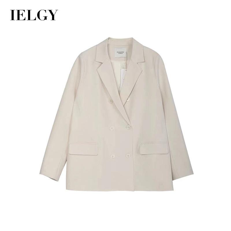Áo khoác vest IELGY dáng rộng cỡ nhỏ phong cách Hàn Quốc thời trang cho nữ