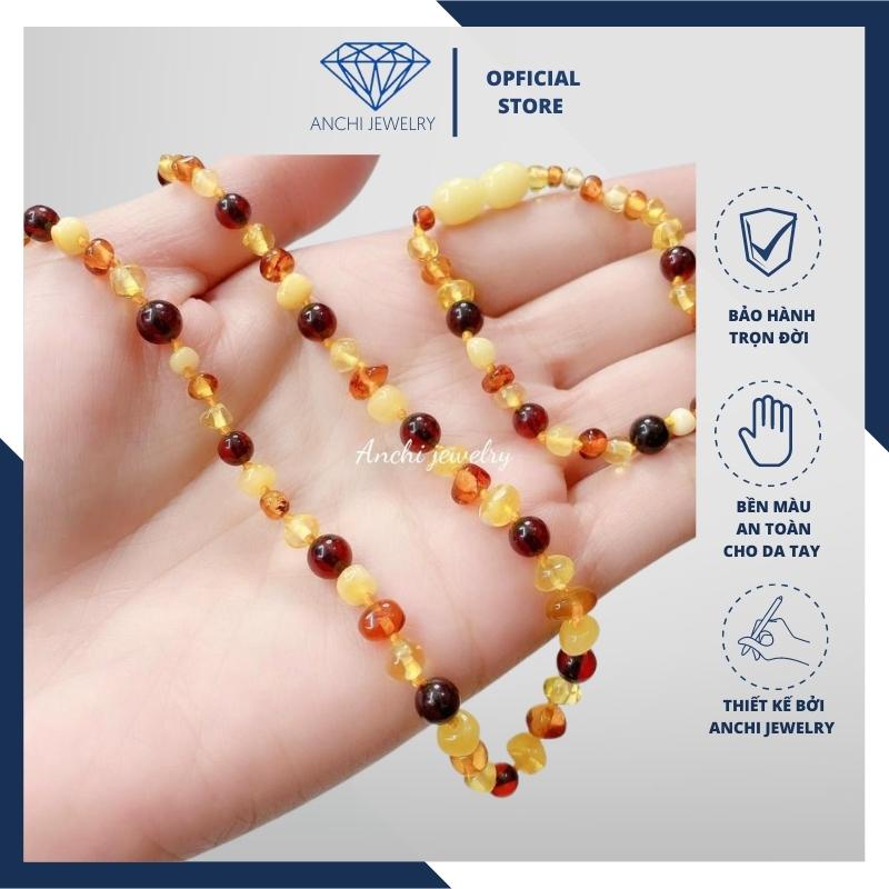 Bộ vòng cổ vòng tay hổ phách cho bé, Anchijewelry