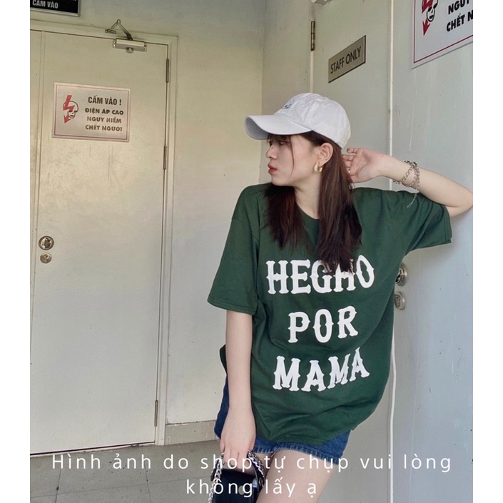 Áo Thun Xanh Lá Hecho For Mama Nữ Meeny - Phông Tay Lỡ Form Rộng 100% Cotton Khô 3158 Hottrend Phong Cách Streetwear