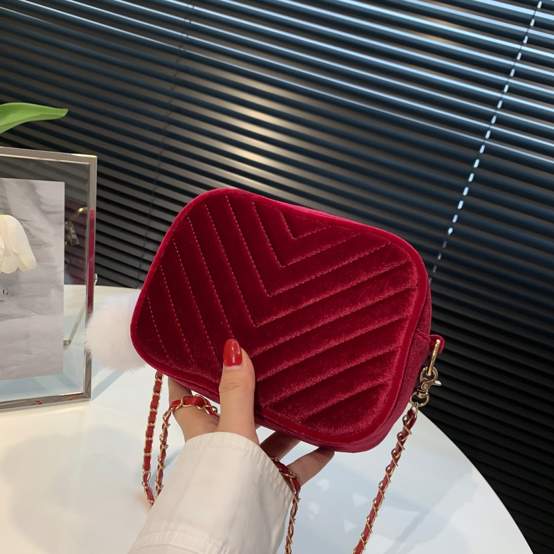 Túi đeo chéo JASMIN NOIR nắp gập in họa tiết kẻ sọc thời trang cho nữ