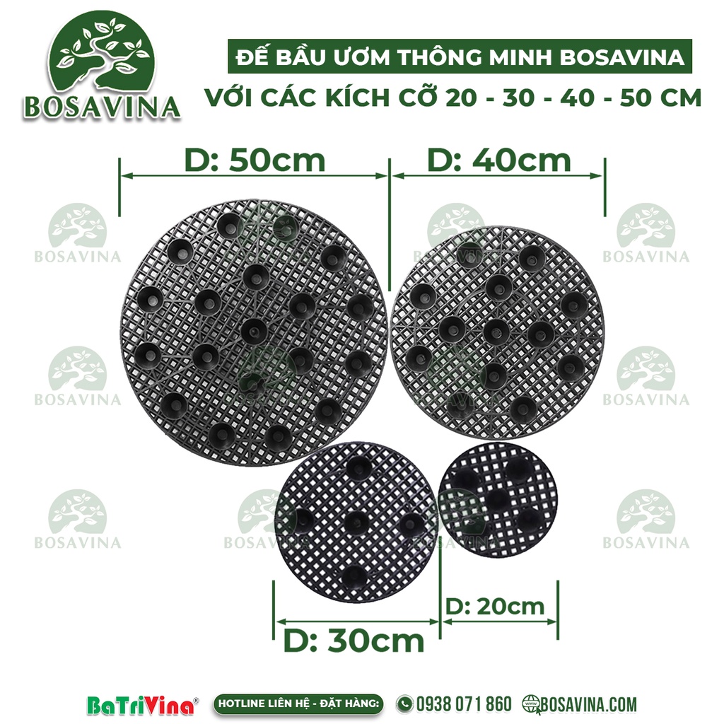 Đế Lót chậu Bầu Ươm V6 - Bầu Ươm Thông Minh, kết hợp với Bầu Ươm V6 để tạo nên chậu ươm hoàn hảo