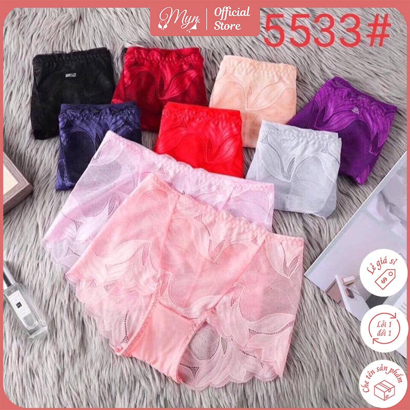 [Mã 12FASHIONSALE1 giảm 10K đơn 50K] SIÊU PHẨM QUẦN LÓT REN ĐÙI CẠP CAO PHOM TO SEXY 5533