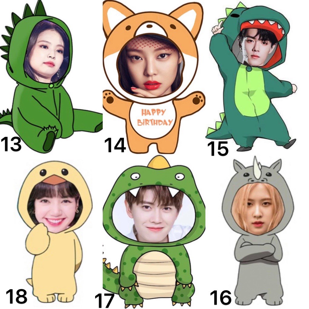 Stiker dán in theo yêu cầu 15 hình Size to /ảnh dán ghép mặt cắt tỉa theo hình