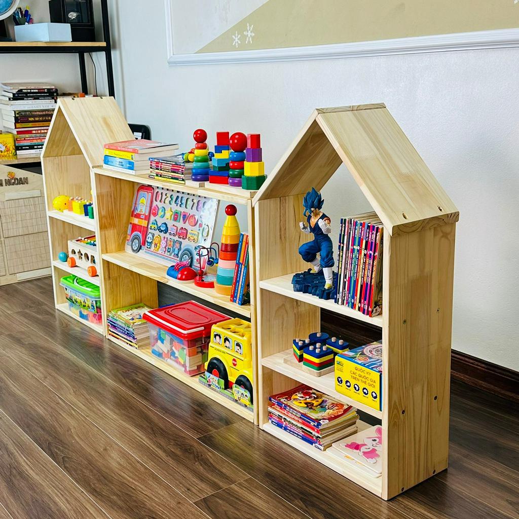 Combo Kệ Gỗ Montessori Đựng Đồ Chơi Sách Vở Đồ Dùng Trang Trí Nội Thất Phòng Trẻ Em