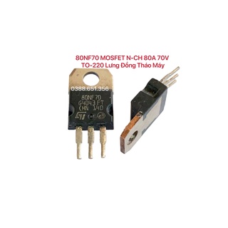 Mosfet 80nf70 n-ch 80a 70v kiểu to-220 lưng đồng tháo máy