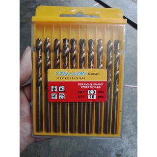 Bộ 10 mũi khoan sắt- inox vàng 6mm siêu xịn