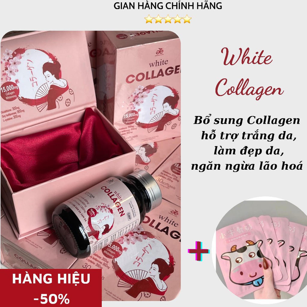 Viên uống trắng da Glutathione 1 tháng cam kết hiệu quả với White Collagen