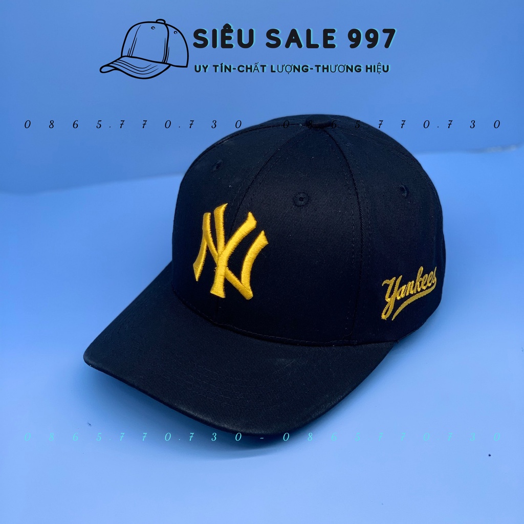 NÓN KẾT NAM NỮ MŨ LƯỠI TRAI THÊU N-Y CHŨ VÀNG THỜI TRANG NAM NỮ FORM ĐẸP