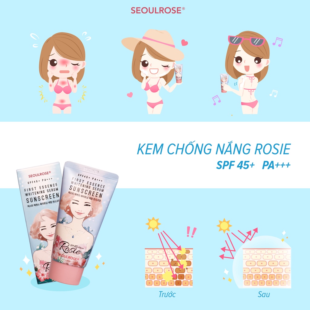 Kem chống nắng Rosie SeoulRose SPF45+++ 15g