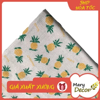Vải linen họa tiết Dứa vàng V-G05