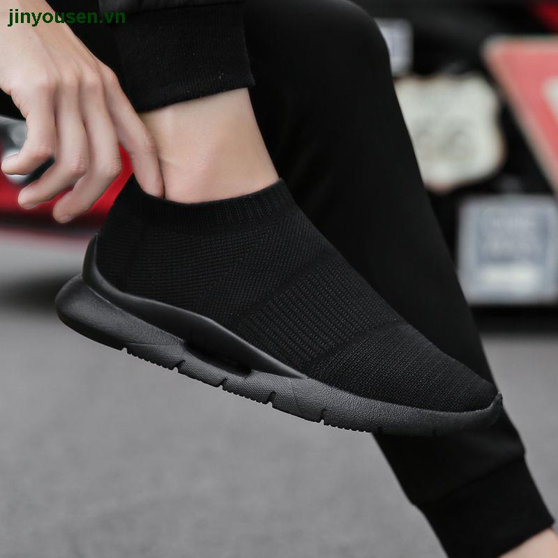 Giày Thể Thao Thoáng Khí Màu Đen Thời Trang Mùa Hè Dành Cho Nam Size 45
