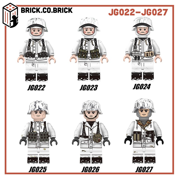 Lính Đức Mô Hình Đồ Chơi Lắp Ráp Non LEGO Lính Quân Đội Thế Chiến Minifigure Germany Soldier World War JG022-JG027