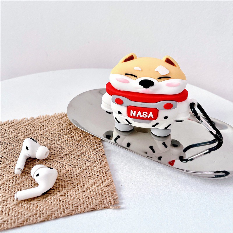Vỏ bảo vệ cún nasa, bao đựng tai nghe airpods 1 2 pro chống va đập, chống bẩn