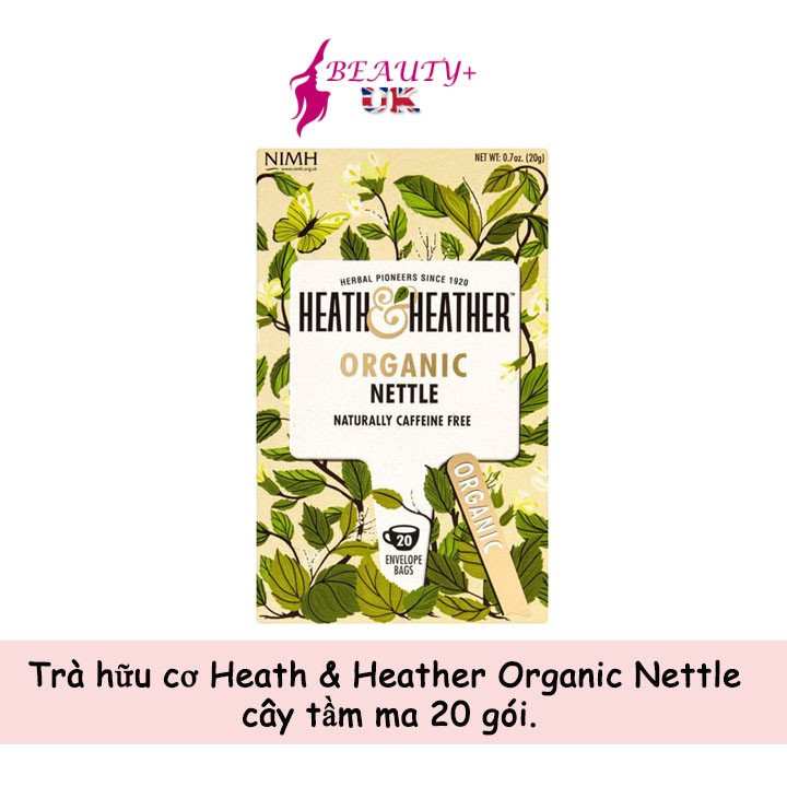 Trà hữu cơ Heath &amp; Heather Organic Nettle cây tầm ma 20 gói
