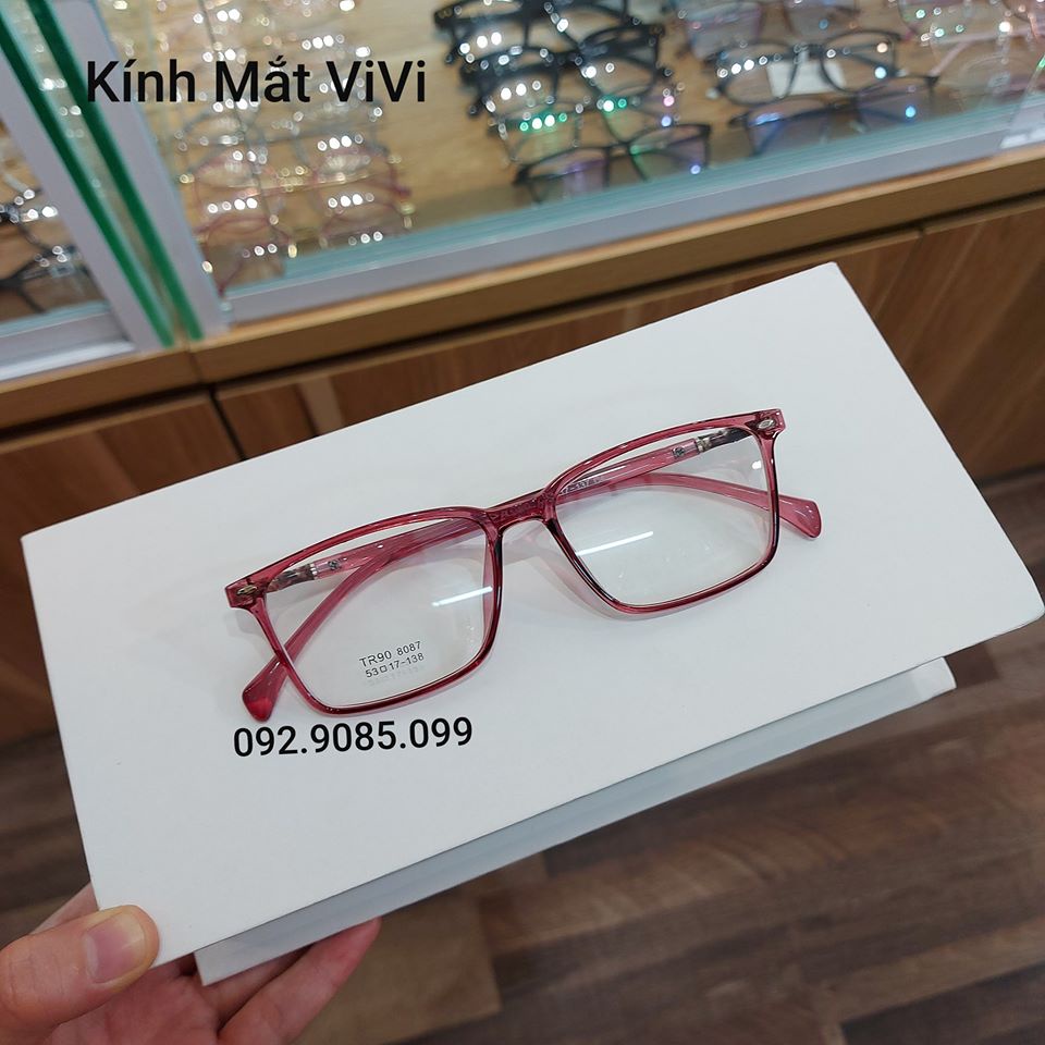Gọng kính cận thời trang nam nữ nhựa dẻo dáng vuông V8087 - Kính 0 độ hàn quốc + nhận cắt cận viễn loạn
