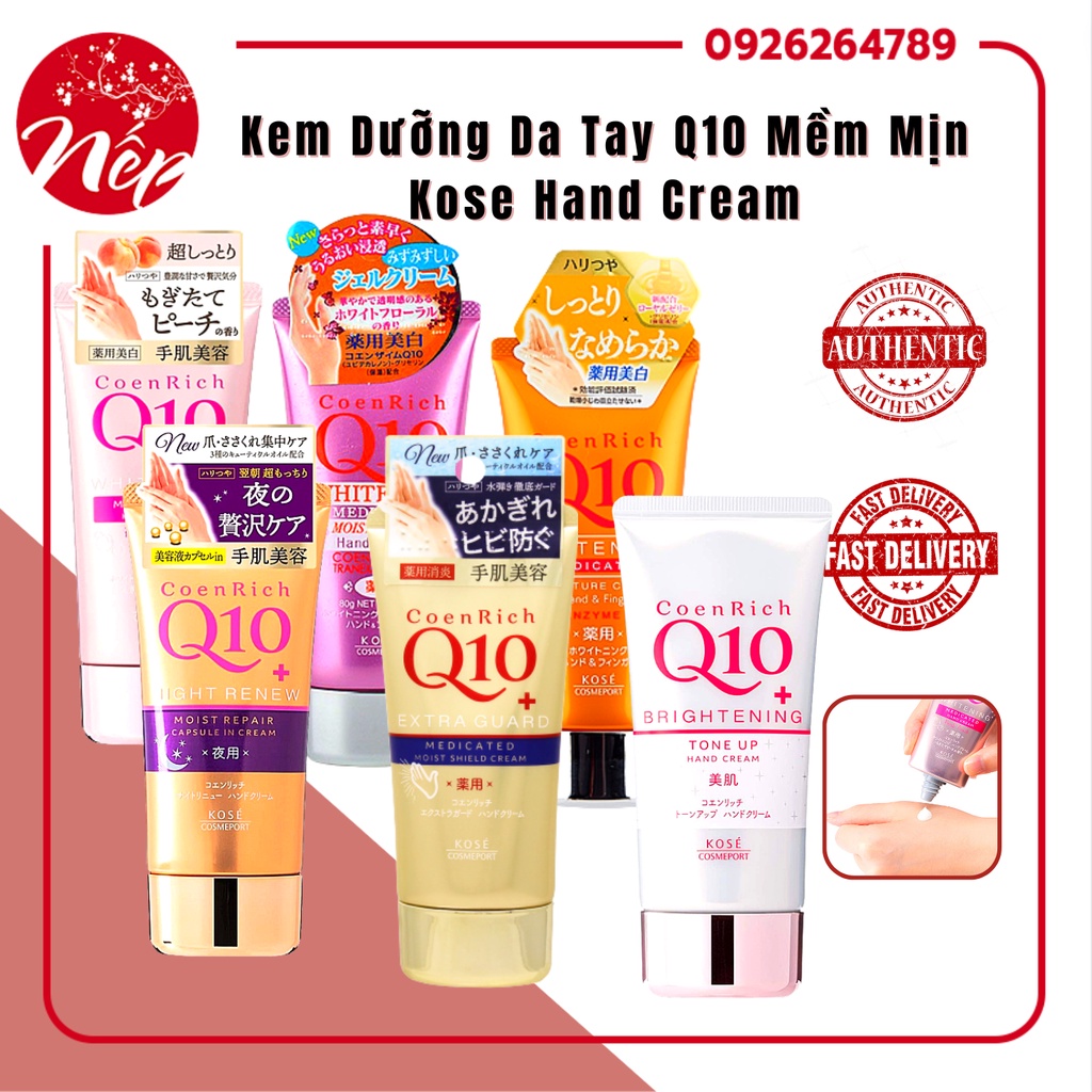Kem Dưỡng Da Tay Q10 Mềm Mịn Kose Hand Cream Nhật Bản Tuýp 80g
