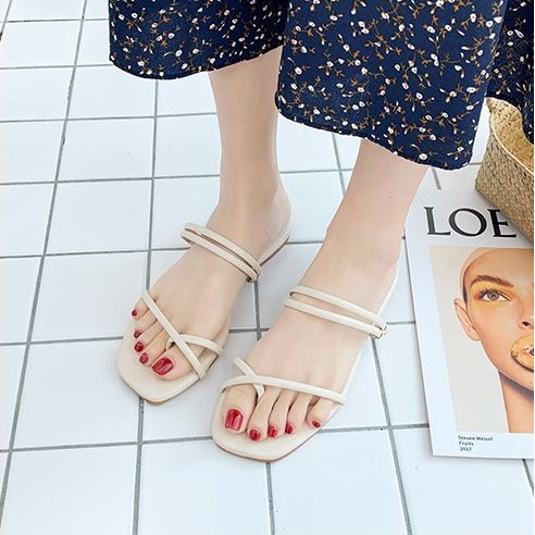 Giày sandal đế bệt xỏ ngón nữ quai mảnh đi 2 kiểu giá rẻ - SD47