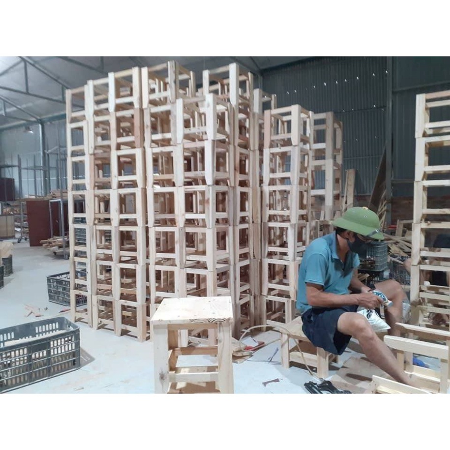 Bàn ghế hồng kong quán HPCF 07, bàn ghế gỗ quán vỉa hè quán cóc