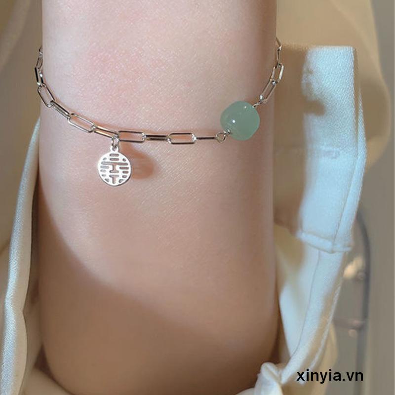 Vòng Đeo Tay Bạc Phối Mặt Nhân Vật Trung Hoa May Mắn Đính Đá Thời Trang Cho Nữ
