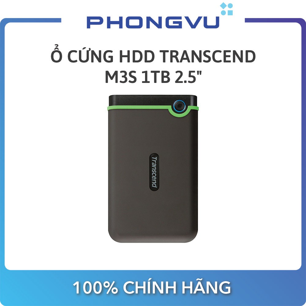 Ổ cứng HDD Transcend M3S 1TB 2.5&quot; USB 3.0 - Bảo hành 24 tháng