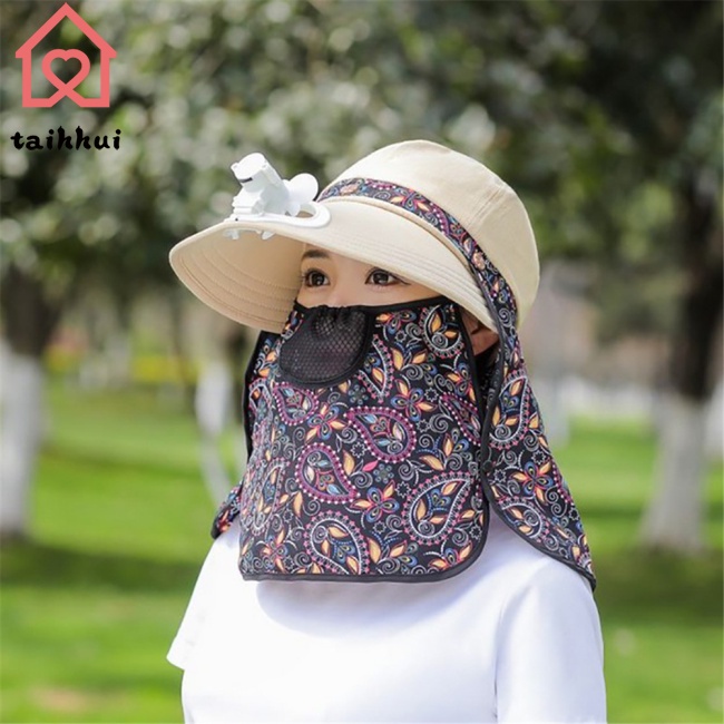 Mũ Chống Nắng Kèm Quạt Điện Tiện Dụng Khi Chạy Xe Ngoài Trời