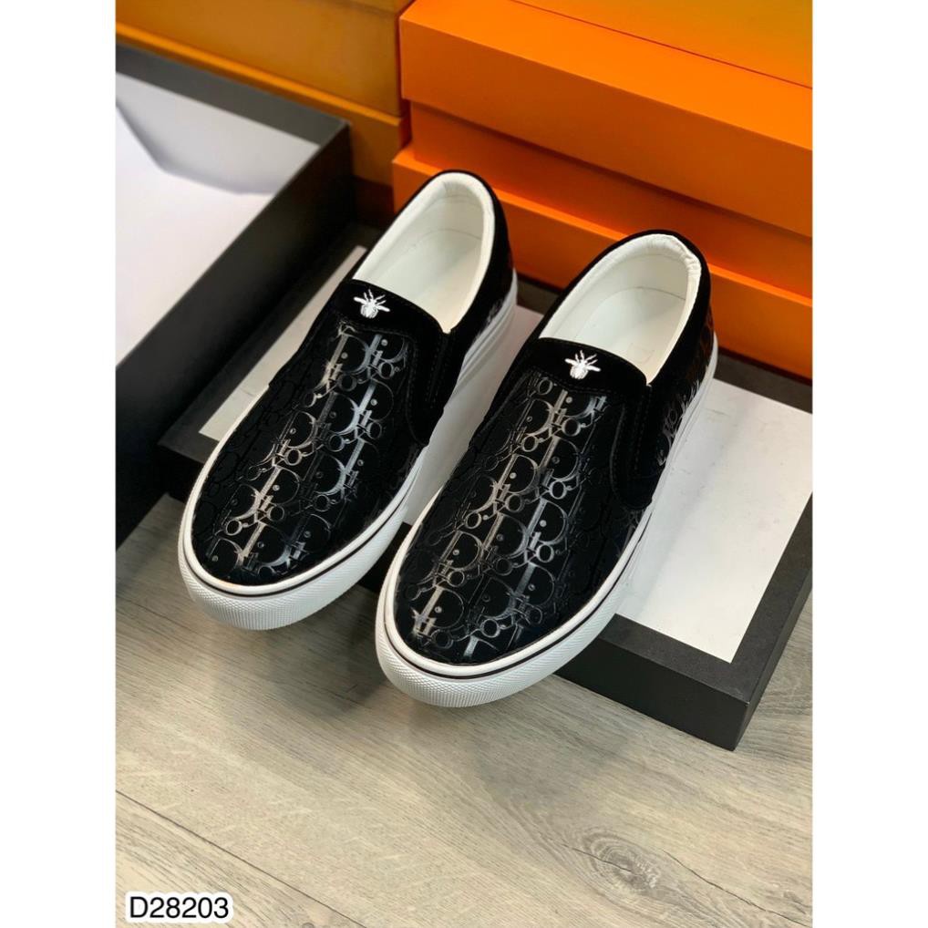 Giầy lười nam Dior,Lv,Gucci in vân cao cấp - Giầy lười nam đế cao su WS
