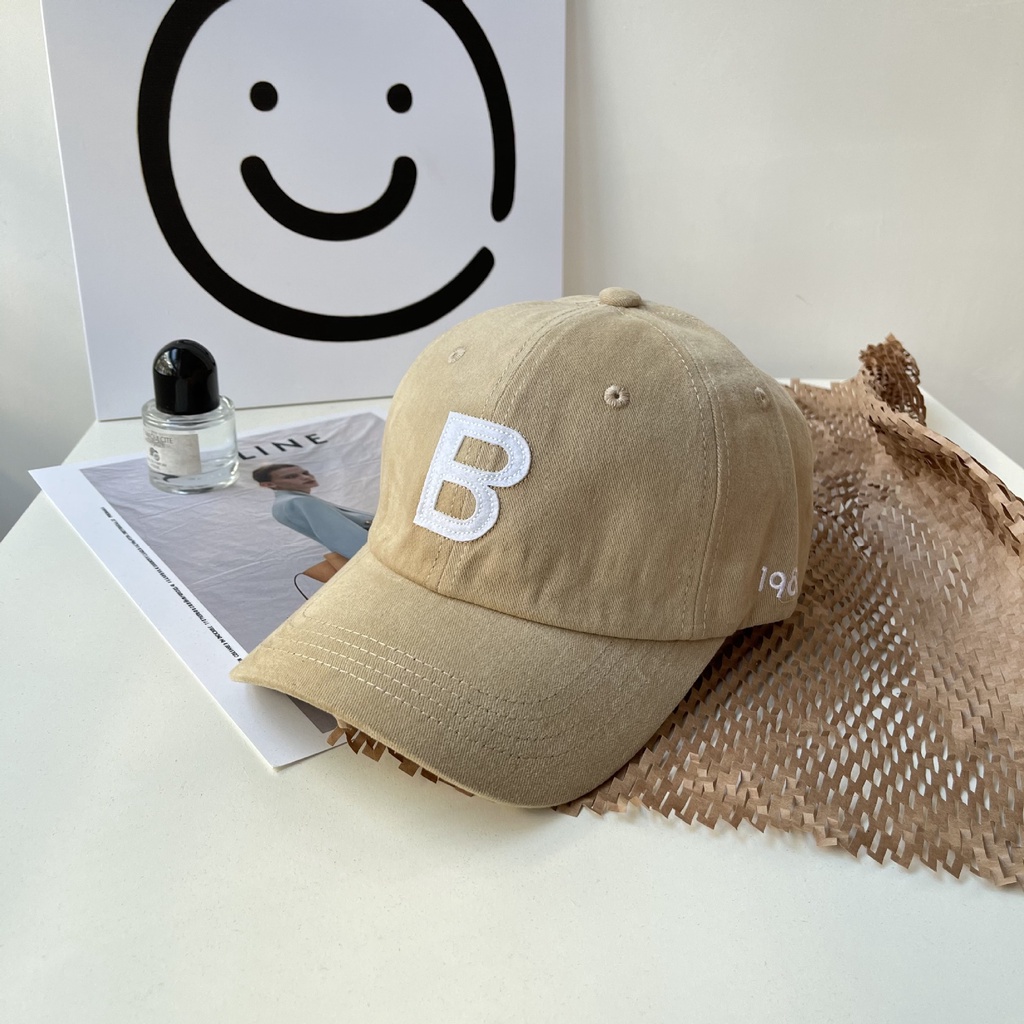 First Love Mũ Lưỡi Trai Chống Nắng Phiên Bản Hàn Quốc Thường Ngày Màu Trắng Xanh Dương Trắng In Chữ B Cho Nữ Dễ Phối Đồ