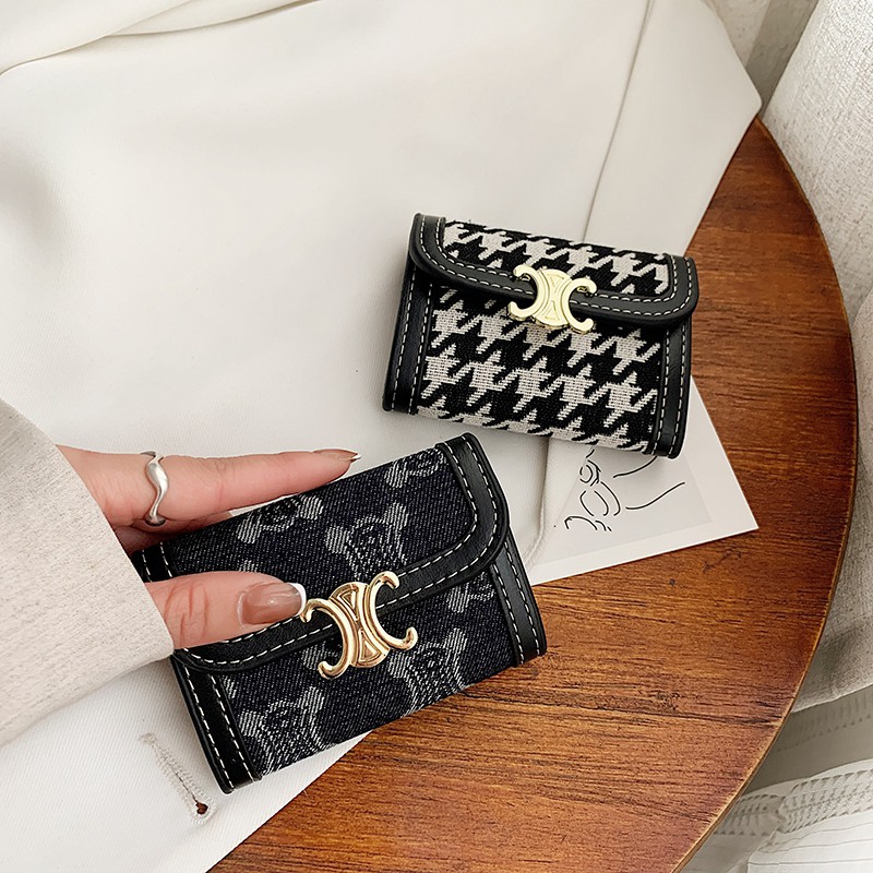 Ví đựng thẻ chia nhiều ngăn họa tiết nanh sói thời trang cá tính 2021