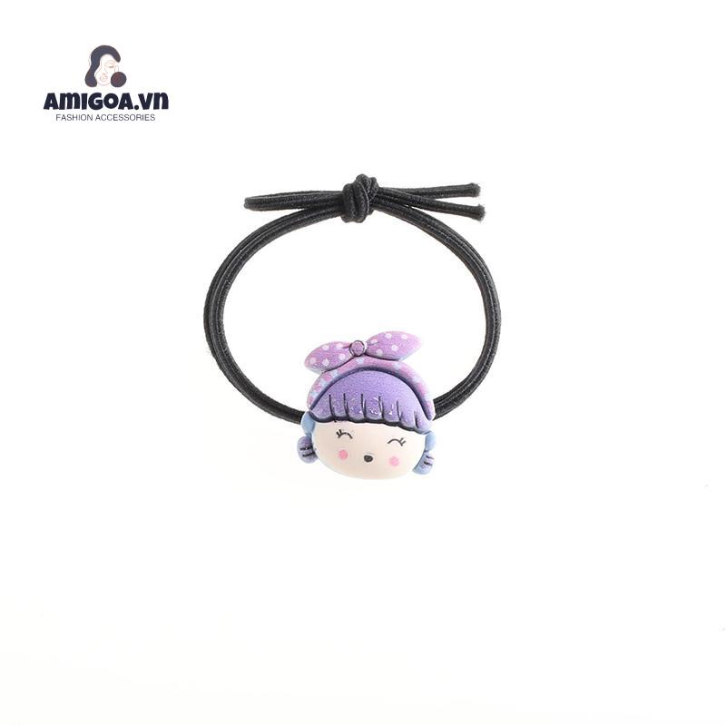 ✨✨Dây thun cột tóc thoải mái gắn hình hoạt hình nhiều màu thời trang Hàn Quốc
