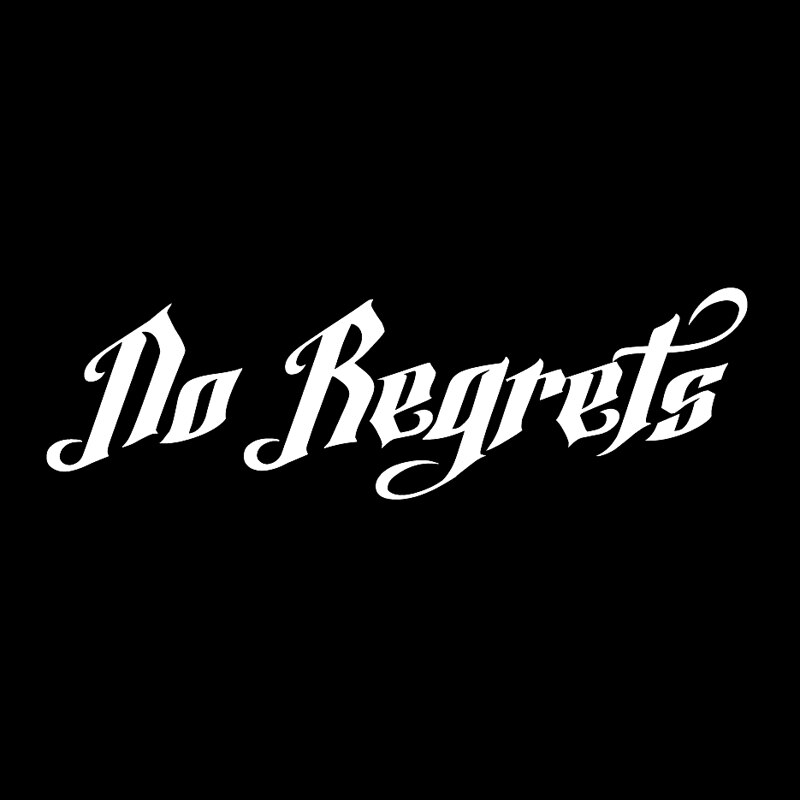 Đề can vinyl chữ No Regrets độc đáo dán trang trí cửa sổ xe hơi kích cỡ 18.8cm*5.6cm