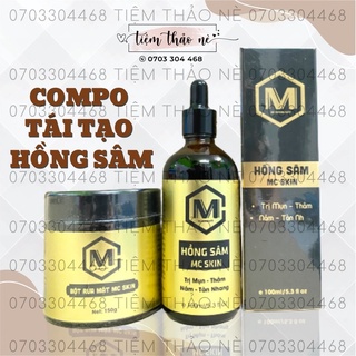 Bộ đôi tái tạo hồng sâm và bột rửa mặt thảo dược