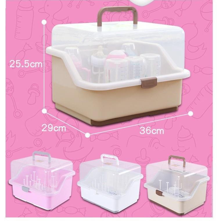 Giá Úp Bình Sữa Có Nắp Đậy, có que cắm cố khay thoát nước - Thingkids