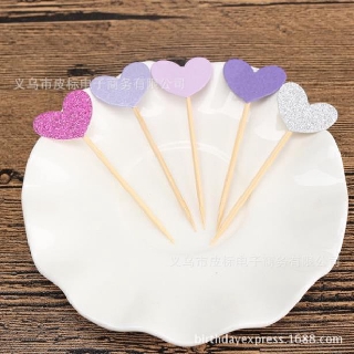 5 Que cắm hình trái tim trang trí bánh