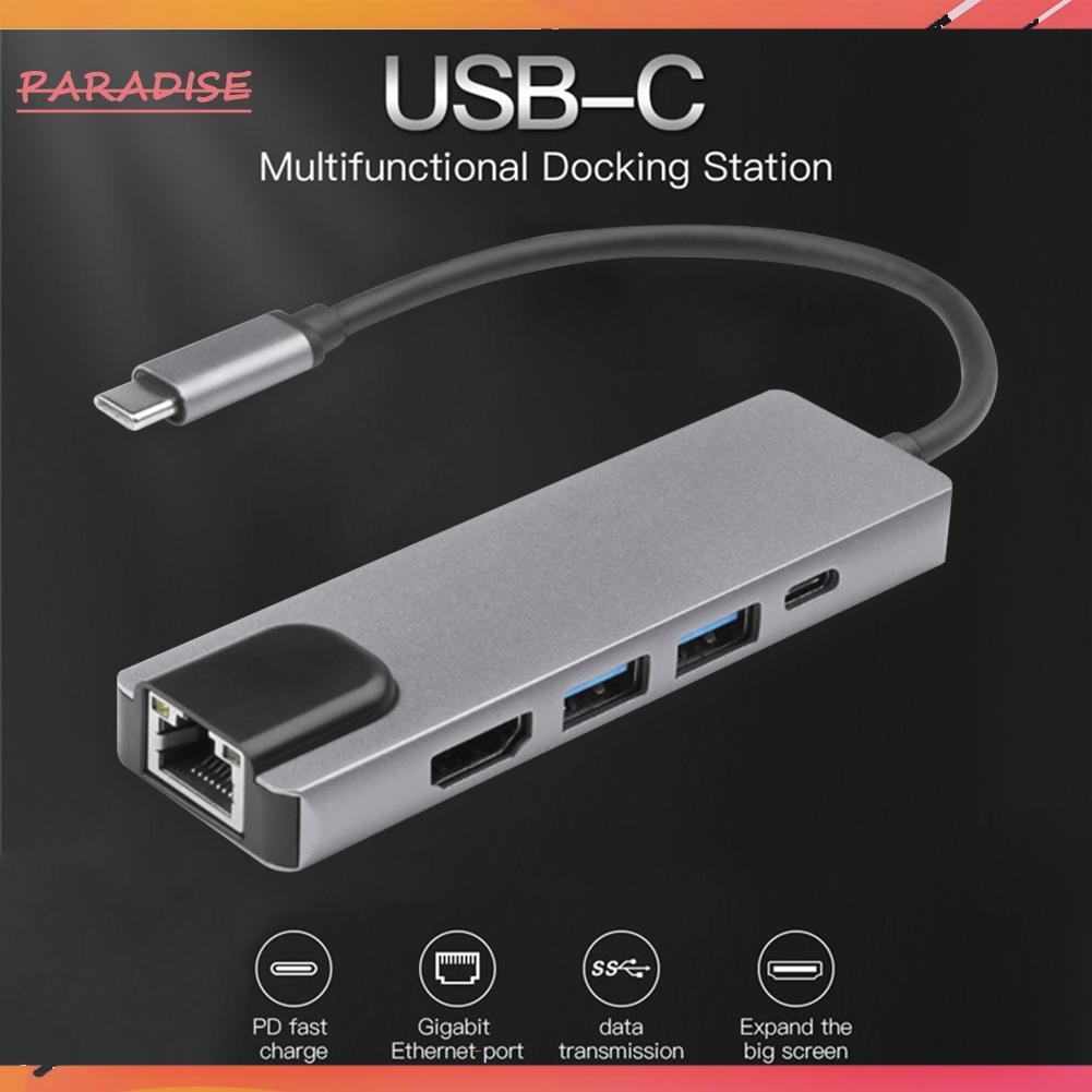 Bộ Chuyển Đổi Hub Hdmi Sang 2 Usb 3.0 / Gigabit Lan Rj45 5 Trong 1