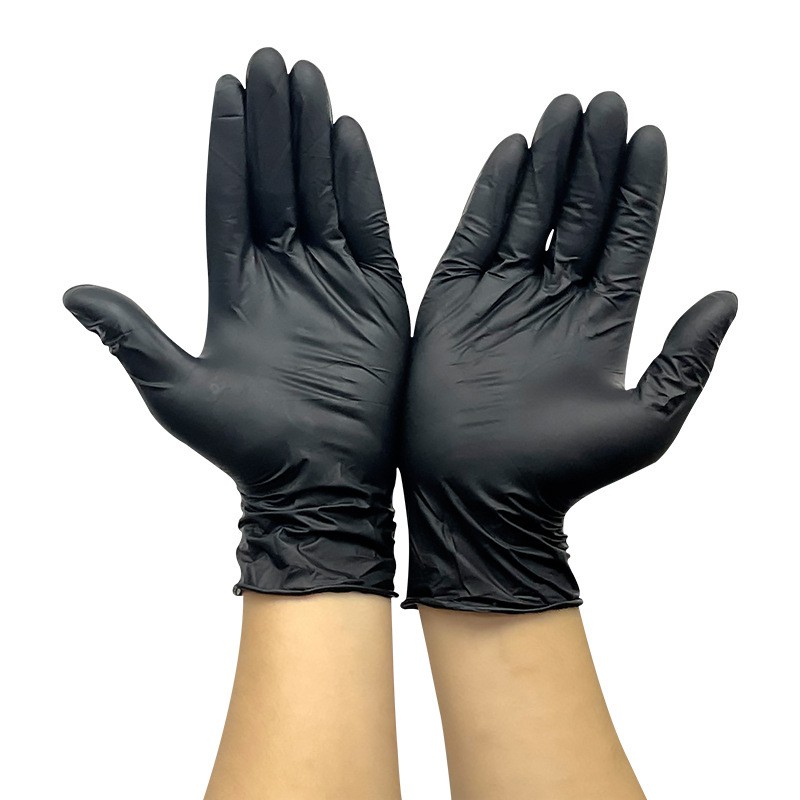 Găng tay cao su y tế không bột chống hóa chất ăn mòn , bao tay cao su đen bảo hộ siêu dai chuyên dụng an toàn