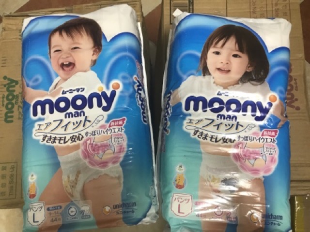 Bỉm quần/dán Moony Natural / Moony Xanh size NB90/S84/M64/L54/L44/XL38 boy&amp;girl