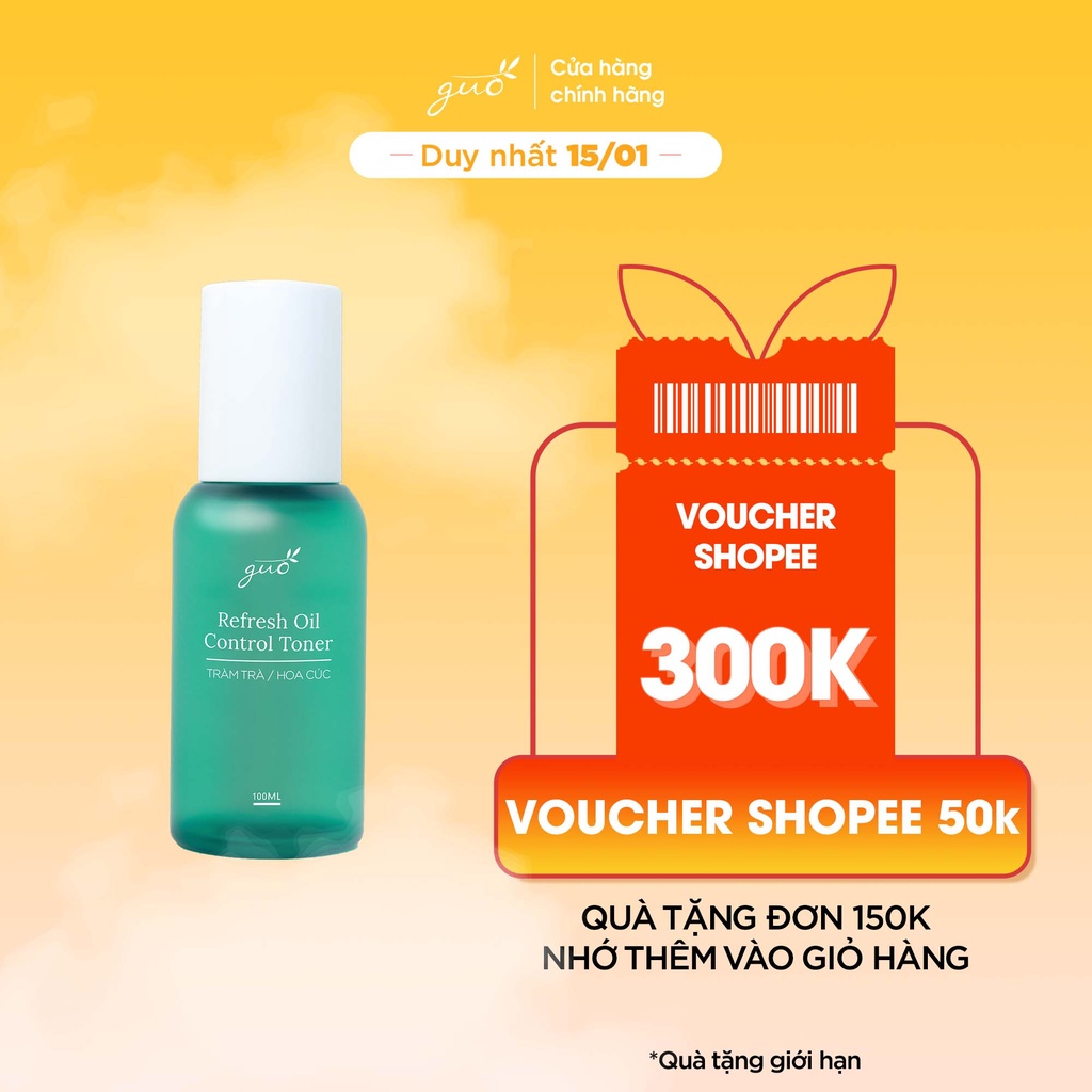 [Kiềm dầu thoáng da cả ngày-100% cấp HA căng da ngừa mụn] 100% thảo mộc-Toner Cân Bằng GUO 100ml