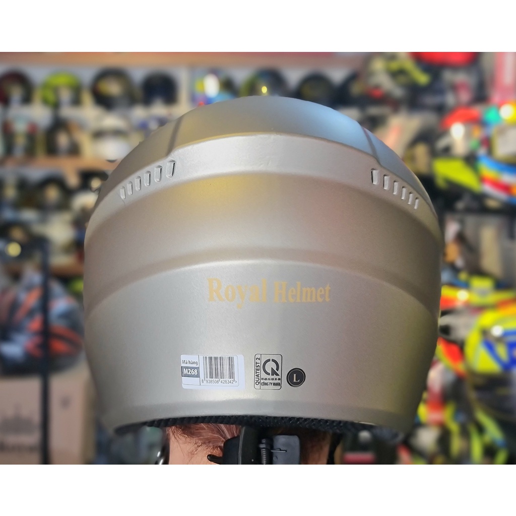 Mũ bảo hiểm 3/4 2 kính M268 màu xám nhám