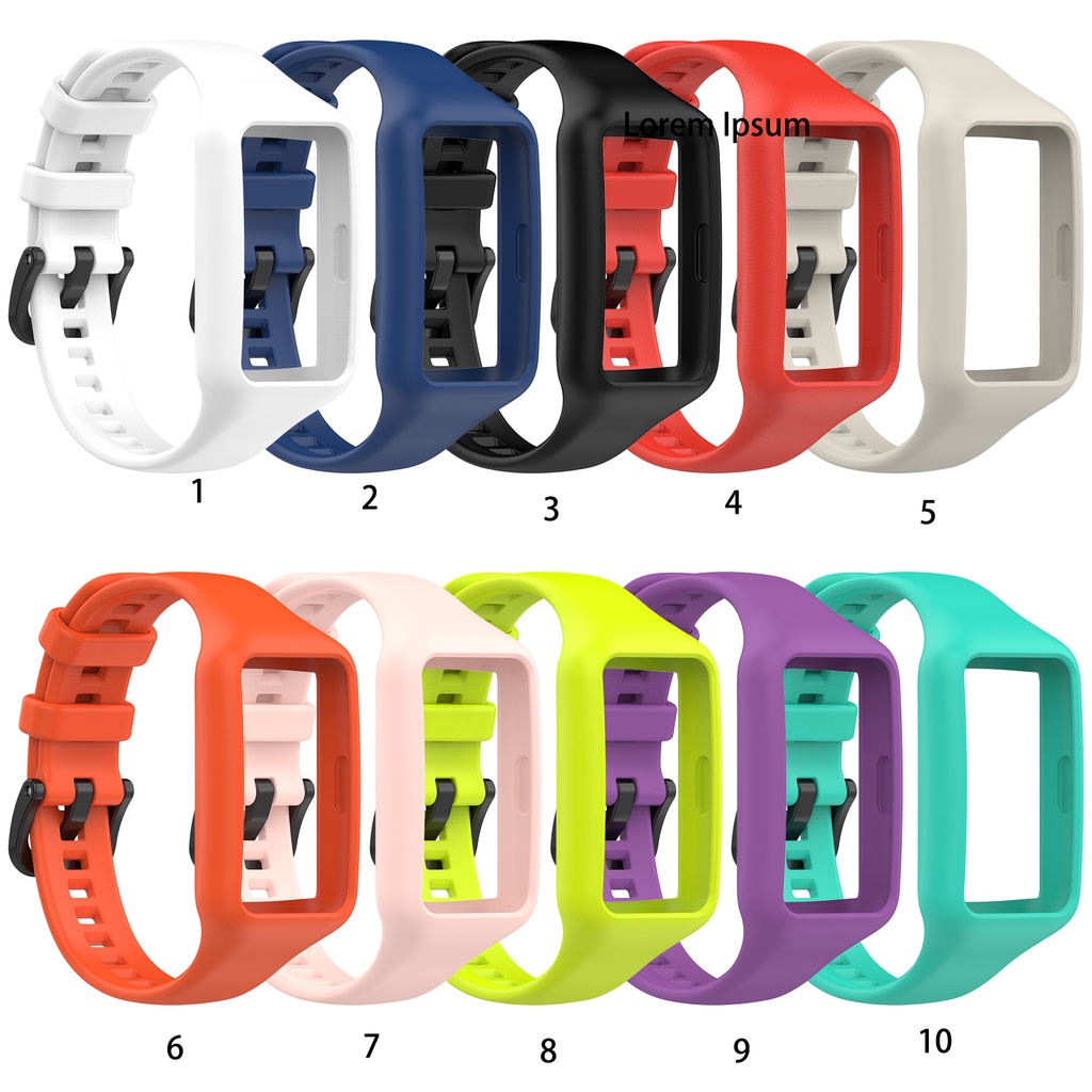 Dây Đeo Silicone Kèm Ốp Cho Đồng Hồ Thông Minh Huawei Band 6 7 Honor Band 6 pro