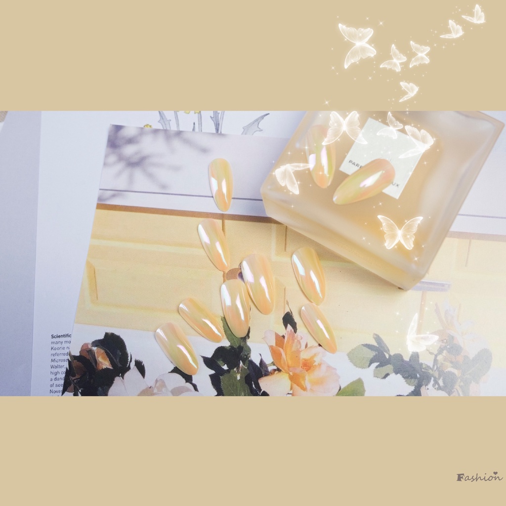 Bộ 24 Móng Tay Giả Loại Keo Dán Màu Hồng Cam Hồng / Cam Có Thể Tháo Rời Thời Trang Tiết Kiệm Thời Gian