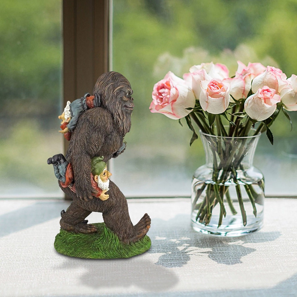 ❤LANSEL❤ Perfect Gift For Outdoor Lawn Resin Sculptures Bigfoot And Gnomes Figurine Garden Decor Weather-proof 5.9 Inch Yeti Dwarf Statue Ornament