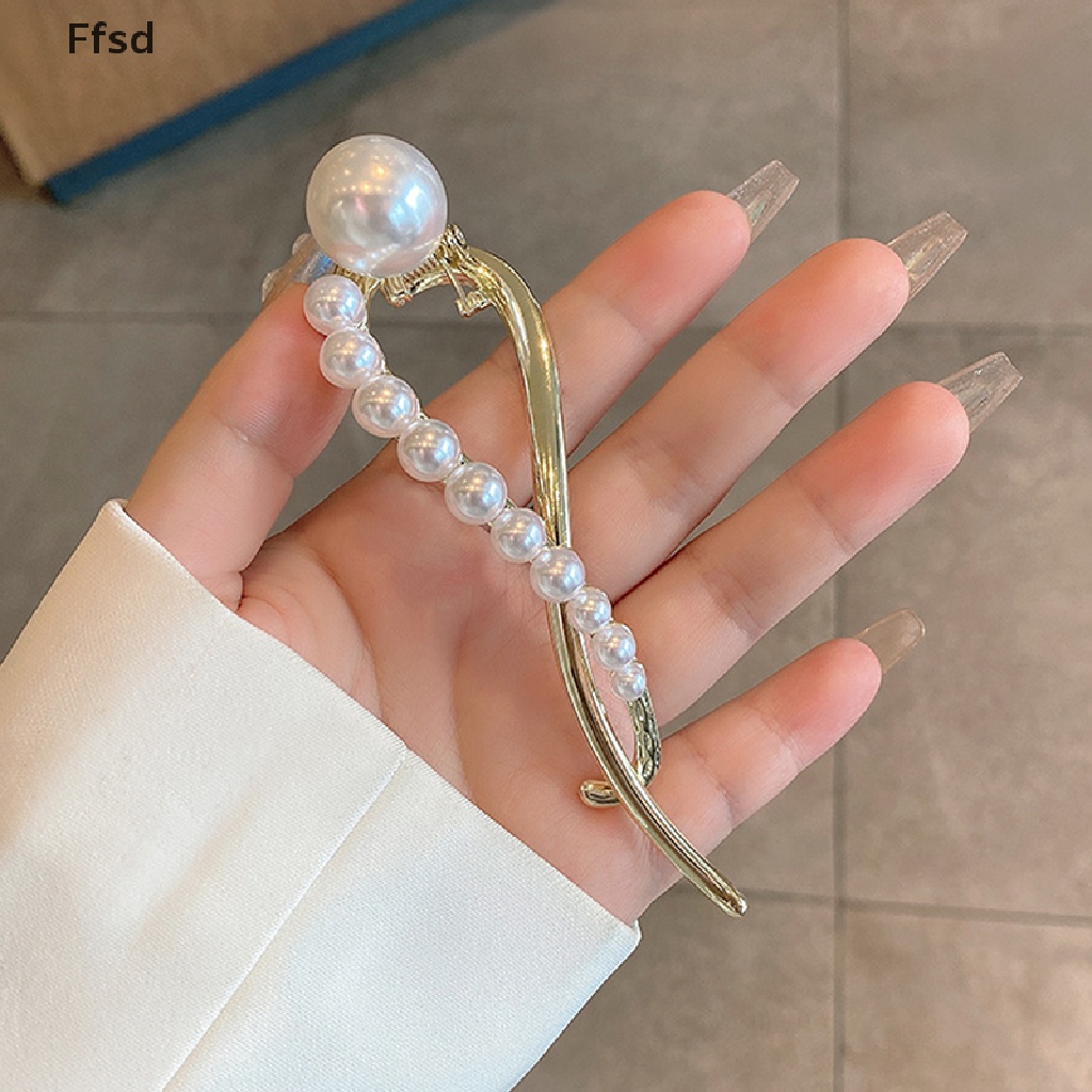 {Ffsd} Kẹp Tóc Đính Ngọc Trai Đơn Giản Tạo Kiểu Tóc Cho Nữ