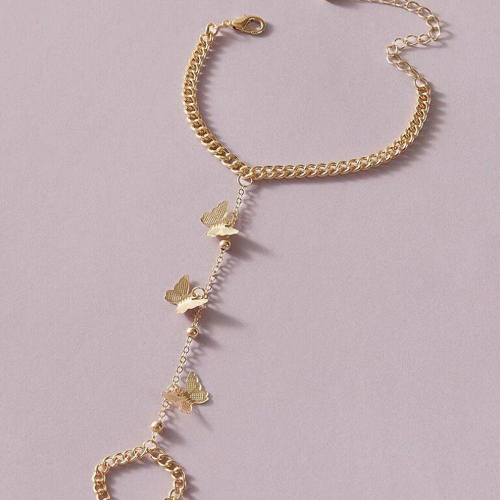 Vòng Tay Hai Lớp Mặt Hình Bướm Phong Cách Punk Cho Nữ / Trai