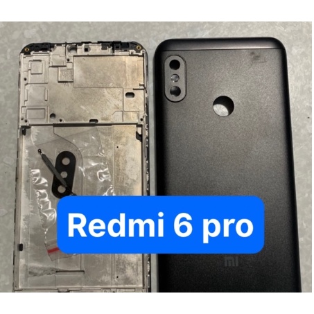 Bộ vỏ điện thoại full zin Xiaomi Redmi 6 pro / mi A2 lite ( dùng chung ) - bộ gồm lưng, sường, phím bấm, kính camera