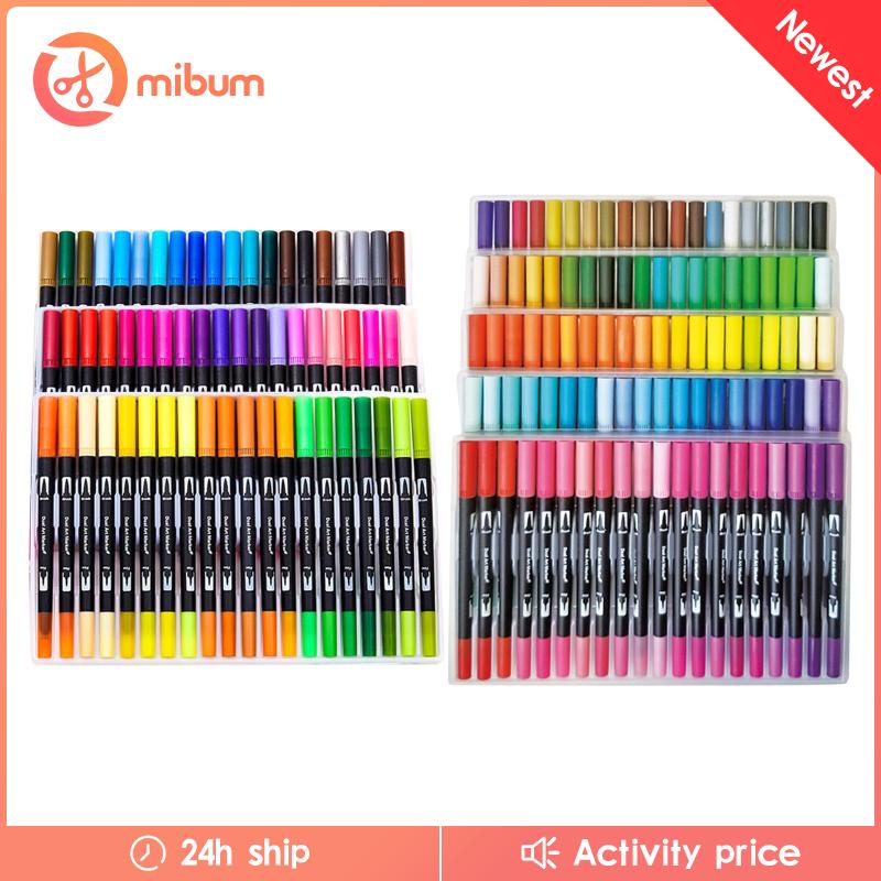 Set 60 / 100 Bút Màu Nước Hai Đầu Dùng Vẽ Tranh / Bảng Chữ / Trường Học / Văn Phòng