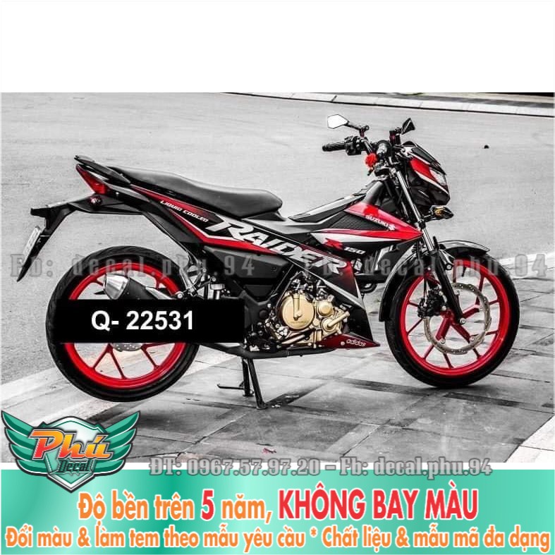 Tem rời Raider đỏ đen (X) -1