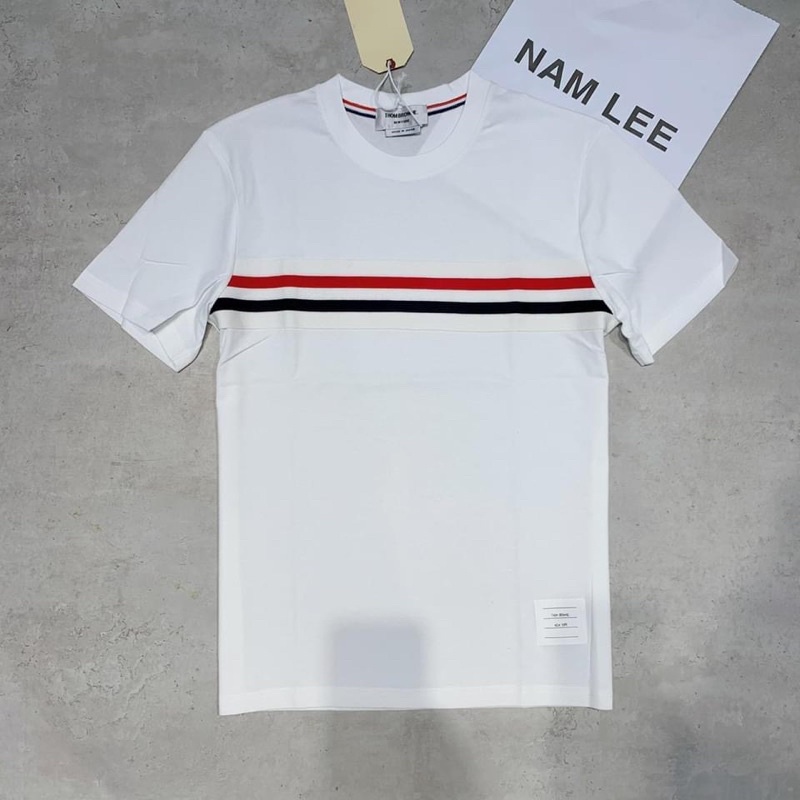 Áo Thun Tay Lỡ THOM Sọc Ngang Hot Trend 2022, Áo Phông Ngắn Tay Cổ Tròn Viền Sọc Form Rộng Unisex Nam Nữ