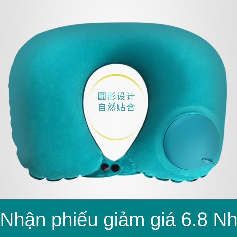 Gối chữ u bơm hơi máy bay du lịch bảo vệ cổ di động có thể gấp lại và tự thổi nhấn Loại kê ô tô